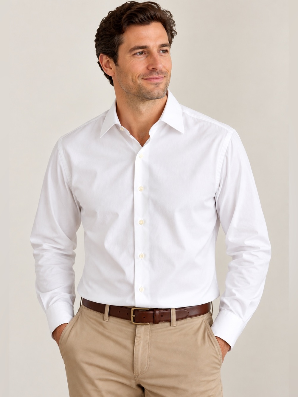 Brooks Brothers 16.5 35 Egyptian Cotton White Dress Shirt Made USA